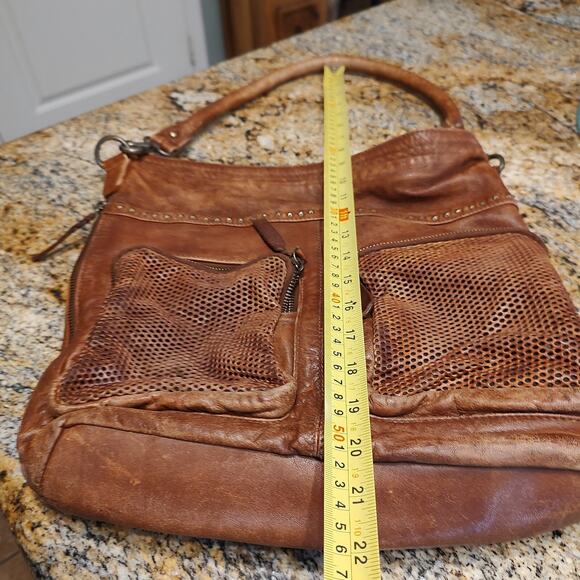 Bull And Hunt 0370 Heritage Distressed Brown Soft Leather Hobo Boho Shoulder Bag - Picture 16 of 16